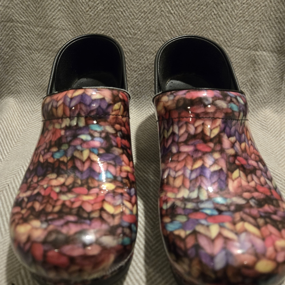 Dansko Multicolor Knit Pattern Clogs - image 1